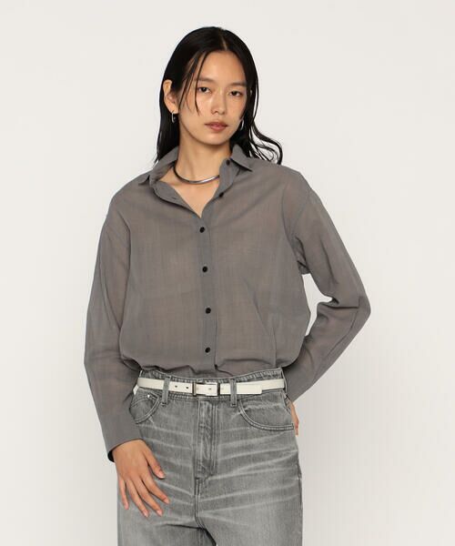 COMME CA PLATINUM / コムサ・プラチナ シャツ・ブラウス | シアーグレンチェックボイル ボウタイシャツ | 詳細5