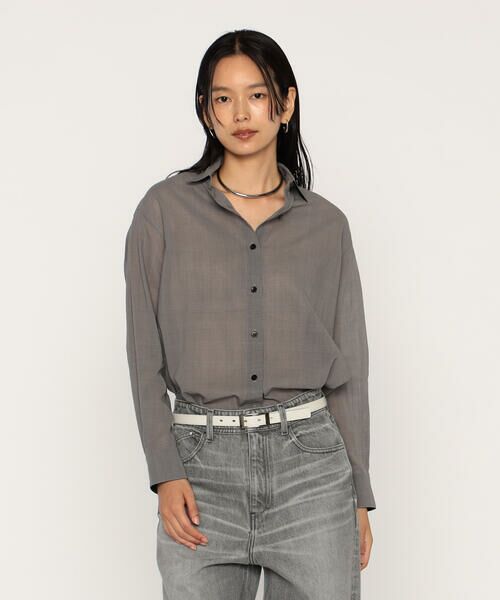 COMME CA PLATINUM / コムサ・プラチナ シャツ・ブラウス | シアーグレンチェックボイル ボウタイシャツ | 詳細6