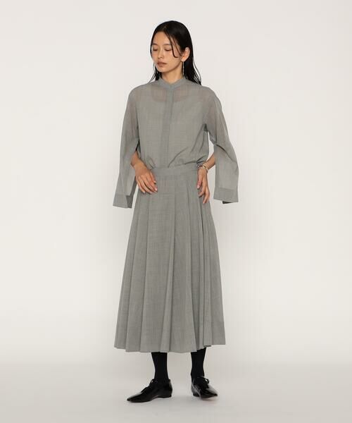 COMME CA PLATINUM / コムサ・プラチナ ロング・マキシ丈スカート | ウールボイル タックスカート | 詳細1
