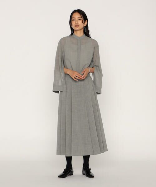 COMME CA PLATINUM / コムサ・プラチナ ロング・マキシ丈スカート | ウールボイル タックスカート | 詳細2