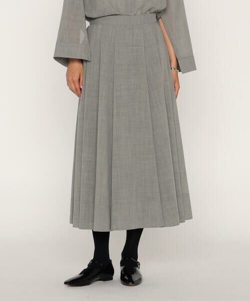 COMME CA PLATINUM / コムサ・プラチナ ロング・マキシ丈スカート | ウールボイル タックスカート | 詳細3