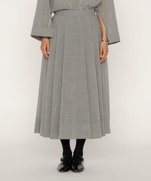 COMME CA PLATINUM / コムサ・プラチナ ロング・マキシ丈スカート | ウールボイル タックスカート | 詳細4