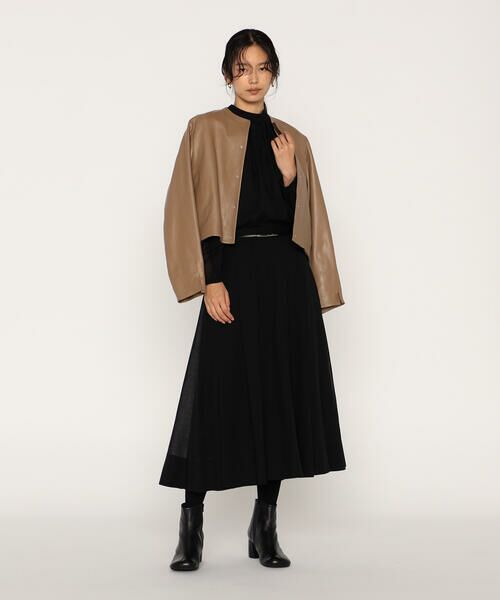 COMME CA PLATINUM / コムサ・プラチナ ロング・マキシ丈スカート | ウールボイル タックスカート | 詳細13