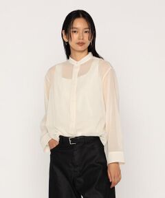 COMME CA PLATINUM / コムサ・プラチナ シャツ・ブラウス | ウールボイル バンドカラーシャツ