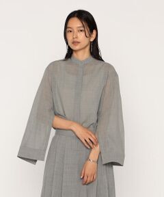 COMME CA PLATINUM / コムサ・プラチナ シャツ・ブラウス | ウールボイル バンドカラーシャツ