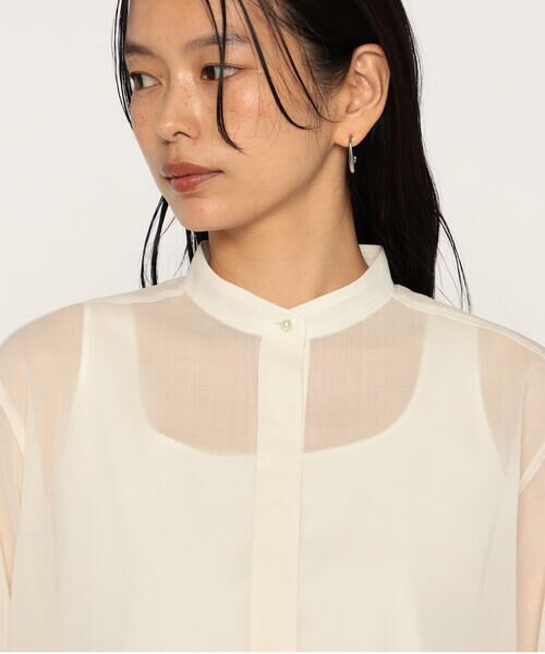 COMME CA PLATINUM / コムサ・プラチナ シャツ・ブラウス | ウールボイル バンドカラーシャツ | 詳細6