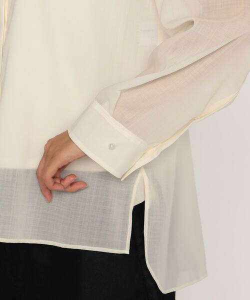 COMME CA PLATINUM / コムサ・プラチナ シャツ・ブラウス | ウールボイル バンドカラーシャツ | 詳細7