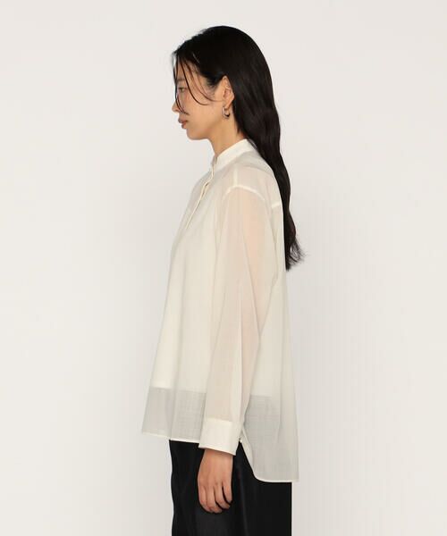 COMME CA PLATINUM / コムサ・プラチナ シャツ・ブラウス | ウールボイル バンドカラーシャツ | 詳細4
