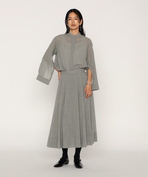 COMME CA PLATINUM / コムサ・プラチナ シャツ・ブラウス | ウールボイル バンドカラーシャツ | 詳細13