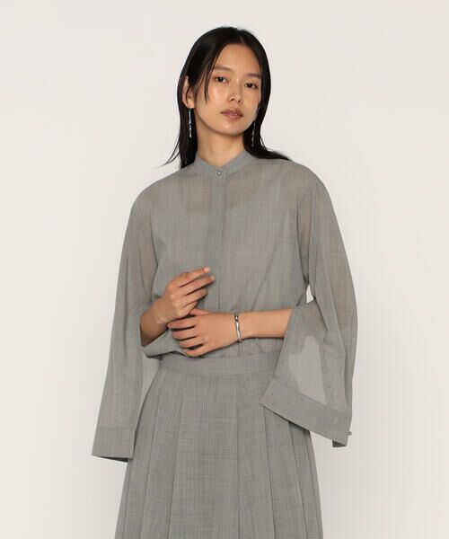 COMME CA PLATINUM / コムサ・プラチナ シャツ・ブラウス | ウールボイル バンドカラーシャツ | 詳細16