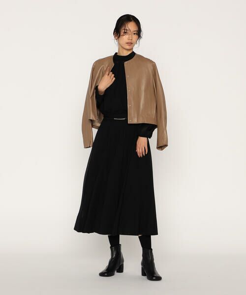 COMME CA PLATINUM / コムサ・プラチナ シャツ・ブラウス | ウールボイル スタンドカラ—タックブラウス | 詳細1