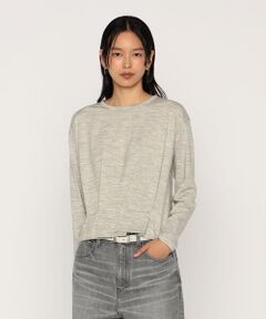 COMME CA PLATINUM / コムサ・プラチナ カットソー | ウールポリプレーティング タックデザイントップス