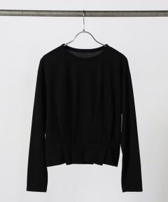 COMME CA PLATINUM / コムサ・プラチナ カットソー | ウールポリプレーティング タックデザイントップス