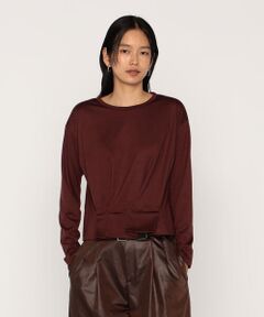 COMME CA PLATINUM / コムサ・プラチナ カットソー | ウールポリプレーティング タックデザイントップス