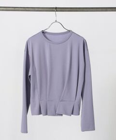 COMME CA PLATINUM / コムサ・プラチナ カットソー | ウールポリプレーティング タックデザイントップス