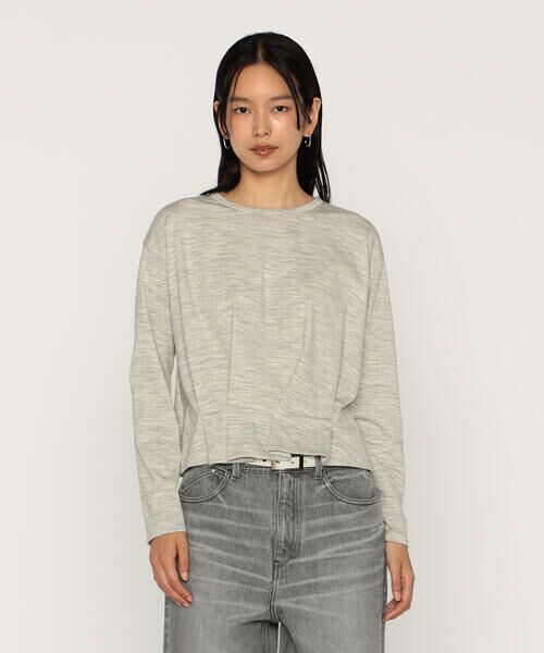 COMME CA PLATINUM / コムサ・プラチナ カットソー | ウールポリプレーティング タックデザイントップス | 詳細2