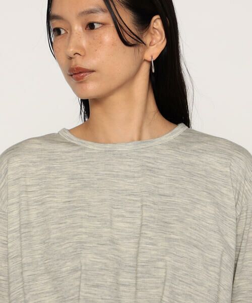 COMME CA PLATINUM / コムサ・プラチナ カットソー | ウールポリプレーティング タックデザイントップス | 詳細6