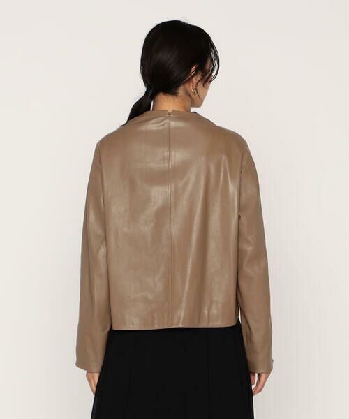 COMME CA PLATINUM / コムサ・プラチナ ノーカラージャケット | トルコラムレザー ノーカラージャケット | 詳細15