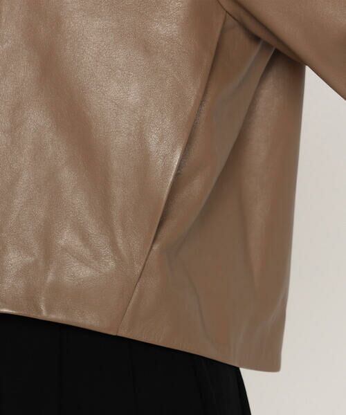 COMME CA PLATINUM / コムサ・プラチナ ノーカラージャケット | トルコラムレザー ノーカラージャケット | 詳細19
