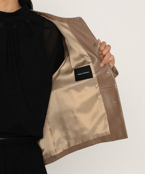 COMME CA PLATINUM / コムサ・プラチナ ノーカラージャケット | トルコラムレザー ノーカラージャケット | 詳細20