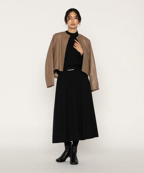 COMME CA PLATINUM / コムサ・プラチナ ノーカラージャケット | トルコラムレザー ノーカラージャケット | 詳細6