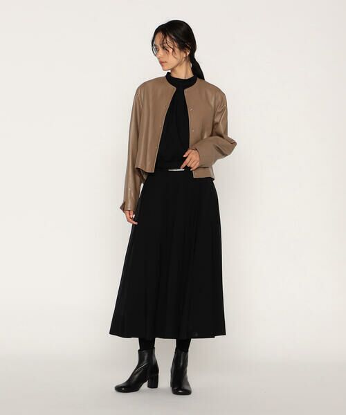 COMME CA PLATINUM / コムサ・プラチナ ノーカラージャケット | トルコラムレザー ノーカラージャケット | 詳細7