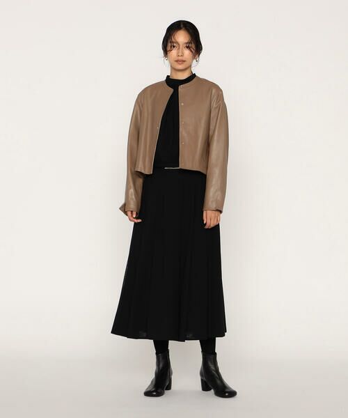 COMME CA PLATINUM / コムサ・プラチナ ノーカラージャケット | トルコラムレザー ノーカラージャケット | 詳細9