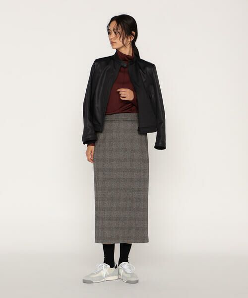 COMME CA PLATINUM / コムサ・プラチナ レザーブルゾン・ジャケット | レザーライクサテン シングルライダース | 詳細1