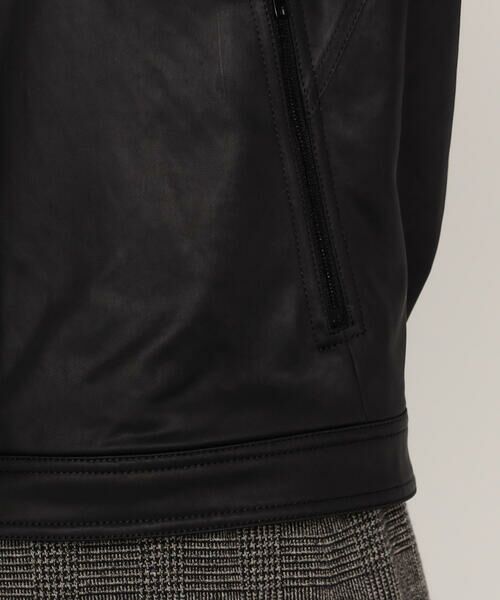 COMME CA PLATINUM / コムサ・プラチナ レザーブルゾン・ジャケット | レザーライクサテン シングルライダース | 詳細10