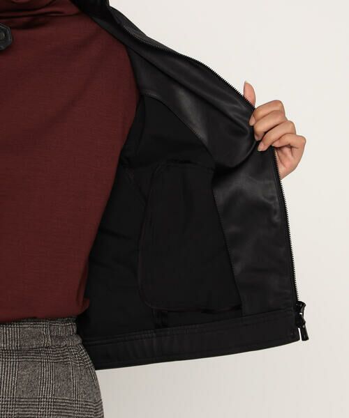 COMME CA PLATINUM / コムサ・プラチナ レザーブルゾン・ジャケット | レザーライクサテン シングルライダース | 詳細12