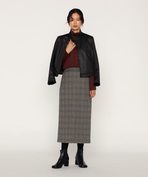 COMME CA PLATINUM / コムサ・プラチナ レザーブルゾン・ジャケット | レザーライクサテン シングルライダース | 詳細2