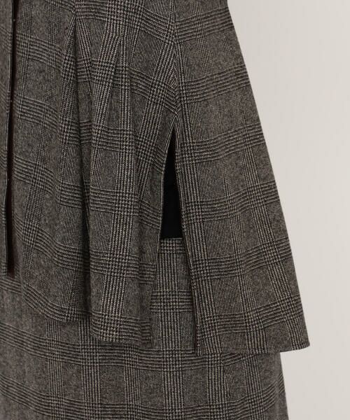 COMME CA PLATINUM / コムサ・プラチナ カットソー | グレンチェックジャカードジャージー ペプラムジレ | 詳細10