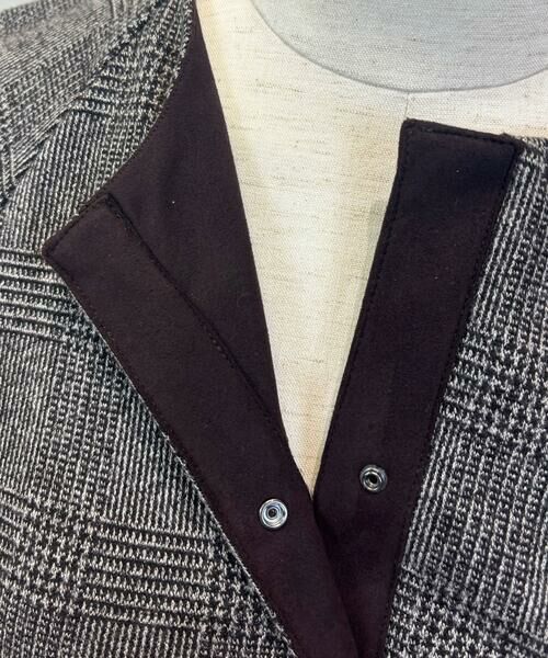 COMME CA PLATINUM / コムサ・プラチナ カットソー | グレンチェックジャカードジャージー ペプラムジレ | 詳細11