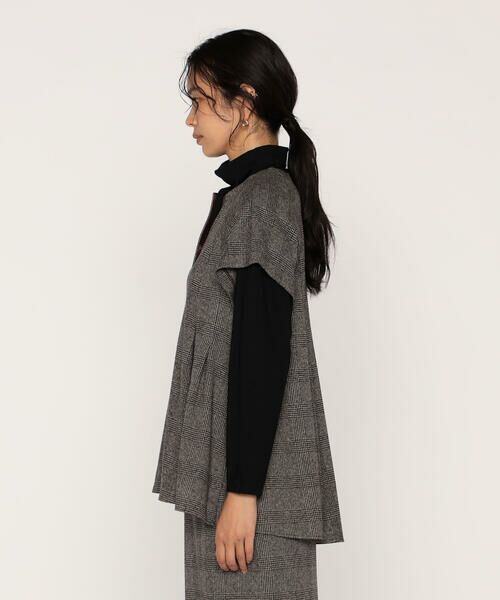 COMME CA PLATINUM / コムサ・プラチナ カットソー | グレンチェックジャカードジャージー ペプラムジレ | 詳細6