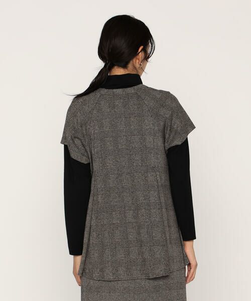 COMME CA PLATINUM / コムサ・プラチナ カットソー | グレンチェックジャカードジャージー ペプラムジレ | 詳細7