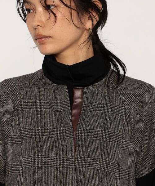 COMME CA PLATINUM / コムサ・プラチナ カットソー | グレンチェックジャカードジャージー ペプラムジレ | 詳細8