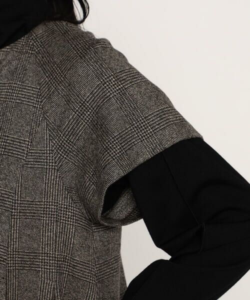 COMME CA PLATINUM / コムサ・プラチナ カットソー | グレンチェックジャカードジャージー ペプラムジレ | 詳細9