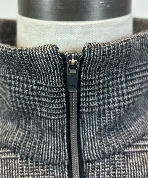 COMME CA PLATINUM / コムサ・プラチナ カットソー | グレンチェックジャカードジャージー ジップアッププルオーバー | 詳細11
