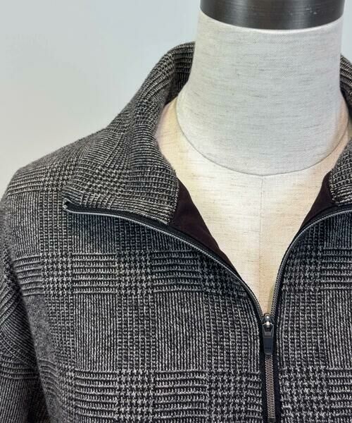 COMME CA PLATINUM / コムサ・プラチナ カットソー | グレンチェックジャカードジャージー ジップアッププルオーバー | 詳細12