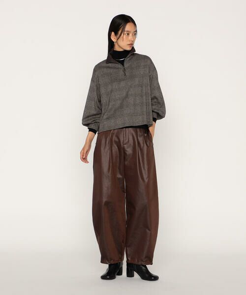 COMME CA PLATINUM / コムサ・プラチナ カットソー | グレンチェックジャカードジャージー ジップアッププルオーバー | 詳細2