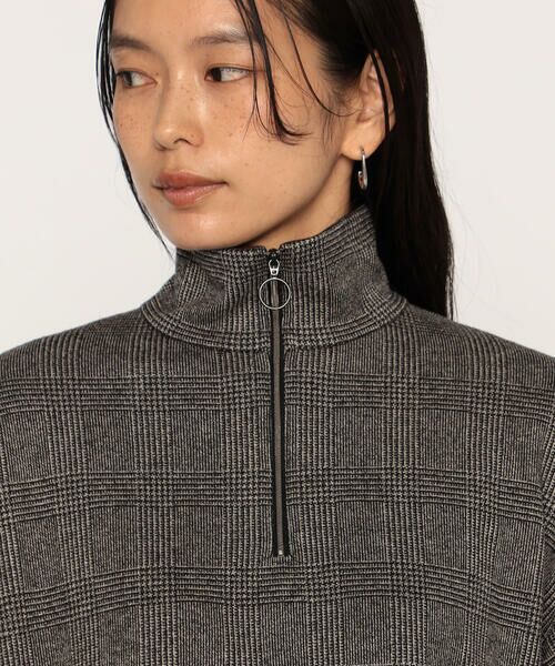 COMME CA PLATINUM / コムサ・プラチナ カットソー | グレンチェックジャカードジャージー ジップアッププルオーバー | 詳細8