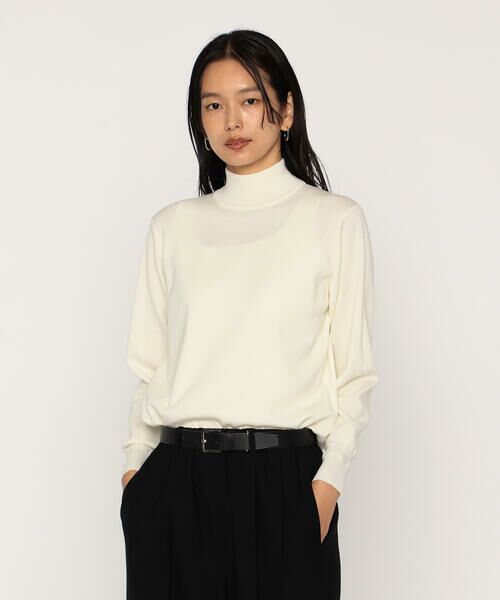 COMME CA PLATINUM / コムサ・プラチナ ニット・セーター | ミラノリブ ハイネックニット(02:オフホワイト)