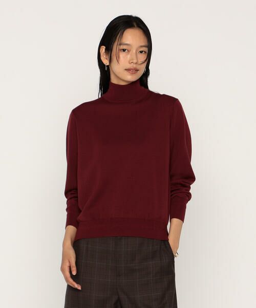 COMME CA PLATINUM / コムサ・プラチナ ニット・セーター | ミラノリブ ハイネックニット(12:ボルドー)