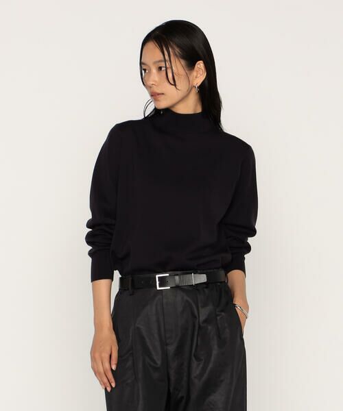 COMME CA PLATINUM / コムサ・プラチナ ニット・セーター | ミラノリブ ハイネックニット(24:ダークパープル)