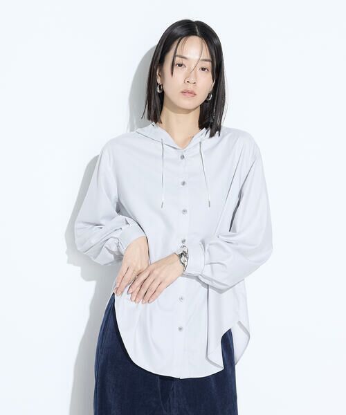 COMME CA PLATINUM / コムサ・プラチナ シャツ・ブラウス | マイクロスパン フード付きブラウス | 詳細17
