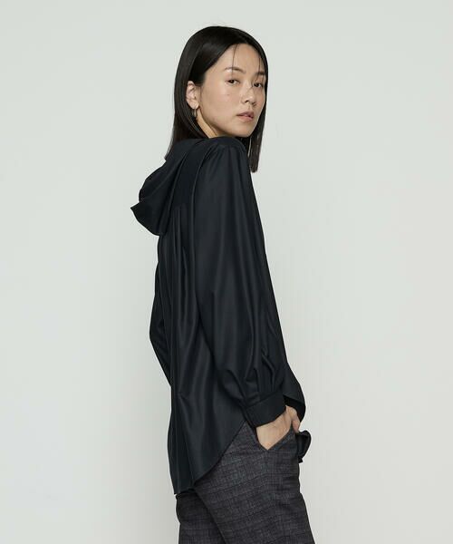COMME CA PLATINUM / コムサ・プラチナ シャツ・ブラウス | マイクロスパン フード付きブラウス(05:ブラック)