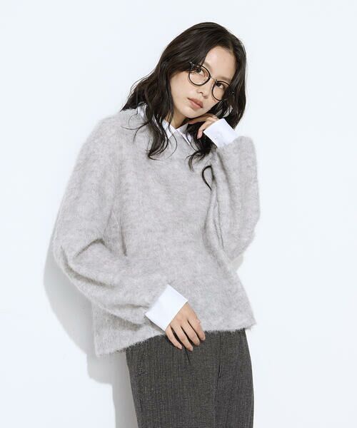 COMME CA PLATINUM / コムサ・プラチナ カットソー | アルパカ混 レイヤード風プルオーバー | 詳細7