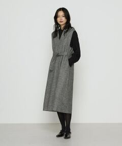 COMME CA PLATINUM / コムサ・プラチナ ロング・マキシ丈ワンピース | 千鳥バランサー ジャンパードレス