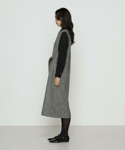COMME CA PLATINUM / コムサ・プラチナ ロング・マキシ丈ワンピース | 千鳥バランサー ジャンパードレス | 詳細6