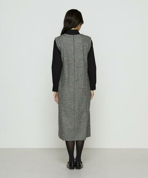 COMME CA PLATINUM / コムサ・プラチナ ロング・マキシ丈ワンピース | 千鳥バランサー ジャンパードレス | 詳細7